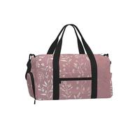 Mexpekil Borsone da palestra con scomparto per scarpe, impermeabile, grande borsa da viaggio per il fine settimana durante la notte, Ramo Foglie Oro Rosa, One Size, Classico