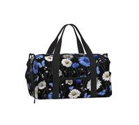 Mexpekil Borsone da palestra con scomparto per scarpe, impermeabile, grande borsa da viaggio per il fine settimana durante la notte, Margherite Fiori Farfalla, One Size, Classico
