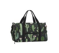 Mexpekil Borsone da palestra con scomparto per scarpe, impermeabile, grande borsa da viaggio per il fine settimana durante la notte, Cactus Pianta Verde, One Size, Classico