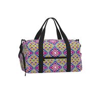 Mexpekil Borsone da palestra con scomparto per scarpe, impermeabile, grande borsa da viaggio per il fine settimana durante la notte, Motivo geometrico marocchino, One Size, Classico