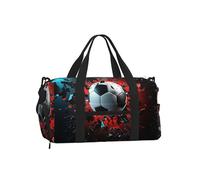 Mexpekil Borsone da palestra con scomparto per scarpe, impermeabile, grande borsa da viaggio per il fine settimana durante la notte, Pausa Calcio, One Size, Classico