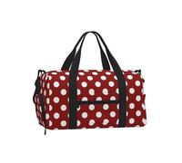Mexpekil Borsone da palestra con scomparto per scarpe, impermeabile, grande borsa da viaggio per il fine settimana durante la notte, Pois rossi., One Size, Classico