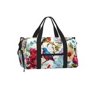 Mexpekil Borsone da palestra con scomparto per scarpe, impermeabile, grande borsa da viaggio per il fine settimana durante la notte, Uccelli Fiori Ramo, One Size, Classico