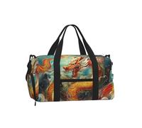 Mexpekil Borsone da palestra con scomparto per scarpe, impermeabile, grande borsa da viaggio per il fine settimana durante la notte, Nuvola d'oro del drago, One Size, Classico