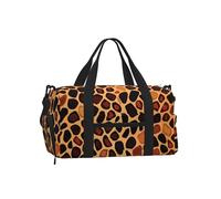 Mexpekil Borsone da palestra con scomparto per scarpe, impermeabile, grande borsa da viaggio per il fine settimana durante la notte, Pelle di giraffa, One Size, Classico