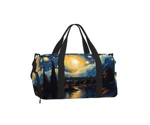 Mexpekil Borsone da palestra con scomparto per scarpe, impermeabile, grande borsa da viaggio per il fine settimana durante la notte, Dipingere Cielo Stellato, One Size, Classico