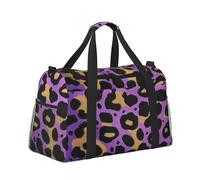 Mexpekil Borsone da viaggio a mano borsa da viaggio impermeabile borsa da palestra borsa da ballo grande borsa da viaggio pieghevole, Pelle Di Leopardo Giallo Viola, Taglia unica