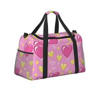 Mexpekil Borsone da viaggio a mano borsa da viaggio impermeabile borsa da palestra borsa da ballo grande borsa da viaggio pieghevole, Rosa Giallo Cuore Amore, Taglia unica