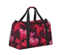 Mexpekil Borsone da viaggio a mano borsa da viaggio impermeabile borsa da palestra borsa da ballo grande borsa da viaggio pieghevole, Cuore rosso di San Valentino, Taglia unica