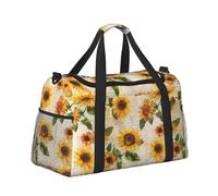 Mexpekil Borsone da viaggio a mano borsa da viaggio impermeabile borsa da palestra borsa da ballo grande borsa da viaggio pieghevole, Lettera Girasoli, Taglia unica