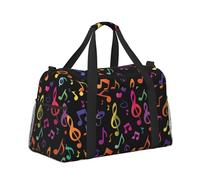 Mexpekil Borsone da viaggio a mano borsa da viaggio impermeabile borsa da palestra borsa da ballo grande borsa da viaggio pieghevole, Nota musicale al neon, Taglia unica
