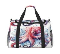 Mexpekil Borsone da viaggio Acquerello Animale Mare Octopus Carry On Tote Borse per Donne Uomini Sport Gym Bag Leggero Weekender Borsa Da Pernottamento Borsa con Tracolla, Multi, Taglia unica, Borsone