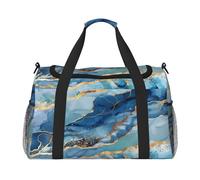 Mexpekil Borsone da viaggio astratto liquido verde acqua blu marmo stampa borsone da viaggio borsone da uomo donna sport fine settimana notte palestra borsone borsa da trasporto, Multicolore,