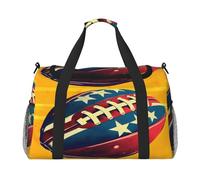 Mexpekil Borsone da viaggio Borsa da viaggio USA Football americano giallo Carry On Tote Borse per donne uomini Borsa sportiva da palestra leggera Borsa da weekend Borsa da notte con tracolla, Multi