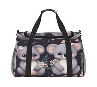 Mexpekil Borsone da viaggio carino animale koala floreale Carry On Tote Bags per donne uomini sport palestra borsone leggero weekender borsa da notte con tracolla, Multi, Taglia unica, Borsone da