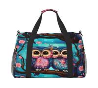 Mexpekil Borsone da viaggio carino cartone animato gufo borsa da viaggio uomo donna sport fine settimana notte palestra borsone borsa da trasporto, Multicolore, 19.7x10.2x13 in, Borsone da viaggio