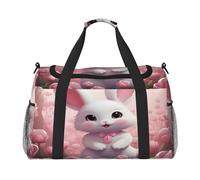 Mexpekil Borsone da viaggio carino coniglio coniglietto tulipani rosa borse tote per donne uomini sport palestra borsone leggero weekender borsa da notte con tracolla, Multi, Taglia unica, Borsone da