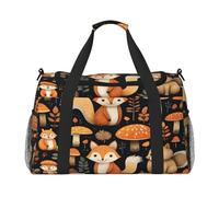 Mexpekil Borsone da viaggio carino fungo scoiattolo volpe borse tote per donne uomini sport palestra borsone leggero weekender borsa da notte con tracolla, Multi, Taglia unica, Borsone da viaggio
