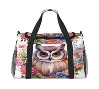 Mexpekil Borsone da viaggio carino gufo acquerello floreale borse tote per donne uomini sport palestra borsone leggero weekender borsa da notte con tracolla, Multi, Taglia unica, Borsone da viaggio