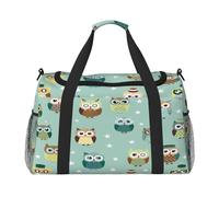 Mexpekil Borsone da viaggio carino gufo animale stelle modello borsone da viaggio uomo donna sport fine settimana notte palestra borsone borsa da trasporto, Multicolore, 19.7x10.2x13 in, Borsone da