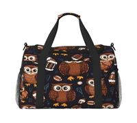 Mexpekil Borsone da viaggio carino gufo modello football americano borse tote per donne uomini sport palestra borsone leggero weekender borsa da notte con tracolla, Multi, Taglia unica, Borsone da