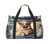 Mexpekil Borsone da viaggio carino Surf Corgi Dog Carry On Tote Borse per donne uomini Sport Palestra Duffel Leggero Weekender Pernottamento Borsa con tracolla, Multi, Taglia unica, Borsone da viaggio