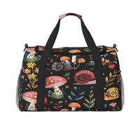Mexpekil Borsone da viaggio colorato con lumache e funghi borsa da viaggio da uomo donna sport fine settimana durante la notte palestra borsone borsa da trasporto, Multicolore, 19.7x10.2x13 in,