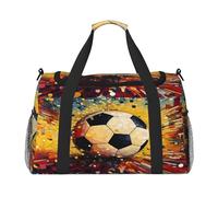 Mexpekil Borsone da viaggio colorato con pallone da calcio artistico da portare avanti borse da donna uomo borsa sportiva da palestra leggera borsa da weekend borsa da notte con tracolla, Multi