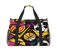 Mexpekil Borsone da viaggio colorato da basket, calcio, borsone da viaggio per uomo e donna, per sport, fine settimana, palestra, borsone da portare, Multicolore, 19.7x10.2x13 in, Borsone da viaggio