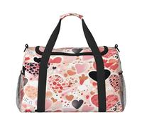 Mexpekil Borsone da viaggio colorato leopardo Love Hearts Carry On Tote Bags per donne uomini sport palestra borsa leggera Weekender borsa da notte con tracolla, Multi, Taglia unica, Borsone da