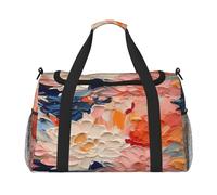 Mexpekil Borsone da viaggio con fiori dipinti a olio borse tote per donne uomini sport palestra borsone leggero weekender borsa da notte con tracolla, Multi, Taglia unica, Borsone da viaggio