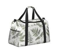 Mexpekil Borsone da viaggio con foglie di felce, borsa da viaggio, impermeabile, per sport, palestra, danza, grande, weekender, per la notte, pieghevole, da viaggio, per donne e uomini, Foglie di fel,