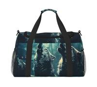 Mexpekil Borsone da viaggio con lupo ululante e fauna selvatica borse tote per donne uomini sport palestra borsone leggero weekender borsa da notte con tracolla, Multi, Taglia unica, Borsone da