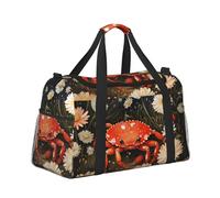 Mexpekil Borsone da viaggio con margherita con granchio, borsa da viaggio, impermeabile, per sport, palestra, danza, grande, weekender, per la notte, pieghevole, da viaggio, per donne e uomini,