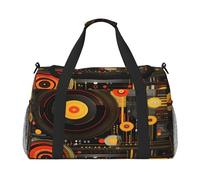 Mexpekil Borsone da viaggio con registratore musicale Vinly Cd modello Carry On Tote Bags per donne uomini borsa sportiva da palestra leggera borsa da weekend borsa da notte con tracolla, Multi