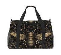 Mexpekil Borsone da viaggio Cool Bee Retro Painting Carry On Tote Bags per donne uomini sport palestra borsone leggero weekender borsa da notte con tracolla, Multi, Taglia unica, Borsone da viaggio