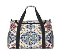 Mexpekil Borsone da viaggio etnico mandala marocchino senza cuciture da viaggio borsone da uomo donna sport fine settimana notte palestra borsone borsa da trasporto, Multicolore, 19.7x10.2x13 in,