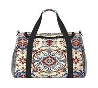 Mexpekil Borsone da viaggio etnico marocchino mandala senza cuciture da viaggio borsone da uomo donna sport fine settimana notte palestra borsone borsa da trasporto, Multicolore, 19.7x10.2x13 in,