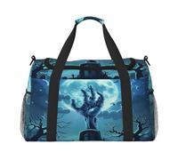 Mexpekil Borsone da viaggio Halloween Zombie Mano Tomba Carry On Tote Borse per Donne Uomini Sport Palestra Duffel Leggero Weekender Pernottamento Borsa con Tracolla, Multi, Taglia unica, Borsone da