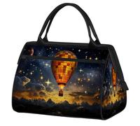 Mexpekil Borsone da viaggio impermeabile borsa da palestra Carry On Weekend Borse per la notte Grande bagaglio a mano borse per donne uomini bambini, Mongolfiera cielo stellato