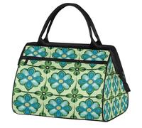 Mexpekil Borsone da viaggio impermeabile borsa da palestra Carry On Weekend Borse per la notte Grande bagaglio a mano borse per donne uomini bambini, Boho floreale verde acqua