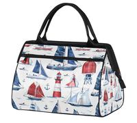 Mexpekil Borsone da viaggio impermeabile borsa da palestra Carry On Weekend Borse per la notte Grande bagaglio a mano borse per donne uomini bambini, Fari delle navi