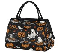 Mexpekil Borsone da viaggio impermeabile borsa da palestra Carry On Weekend Borse per la notte Grande bagaglio a mano borse per donne uomini bambini, Orribile Zucca Fantasma