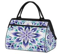 Mexpekil Borsone da viaggio impermeabile borsa da palestra Carry On Weekend Borse per la notte Grande bagaglio a mano borse per donne uomini bambini, Boho Viola Floreale