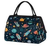 Mexpekil Borsone da viaggio impermeabile borsa da palestra Carry On Weekend Borse per la notte Grande bagaglio a mano borse per donne uomini bambini, Spazio Cartoon