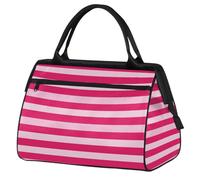 Mexpekil Borsone da viaggio impermeabile borsa da palestra Carry On Weekend Borse per la notte Grande bagaglio a mano borse per donne uomini bambini, A righe rosa.