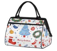 Mexpekil Borsone da viaggio impermeabile borsa da palestra Carry On Weekend Borse per la notte Grande bagaglio a mano borse per donne uomini bambini, Natale Cartoon Decor