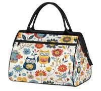 Mexpekil Borsone da viaggio impermeabile borsa da palestra Carry On Weekend Borse per la notte Grande bagaglio a mano borse per donne uomini bambini, Piante Boho Gufi