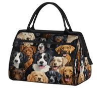 Mexpekil Borsone da viaggio impermeabile borsa da palestra Carry On Weekend Borse per la notte Grande bagaglio a mano borse per donne uomini bambini, Razza di cani