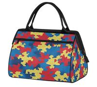 Mexpekil Borsone da viaggio impermeabile borsa da palestra Carry On Weekend Borse per la notte Grande bagaglio a mano borse per donne uomini bambini, Motivo puzzle